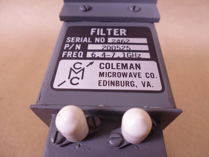 Coleman Microwave 2462 Filter , 6.4-7.1GHz , 5915-01-235-6218 | Industrial MRO Replacement Parts, Manufacturing Machine Parts &amp; Components, Heavy Equipment Parts Supplier
