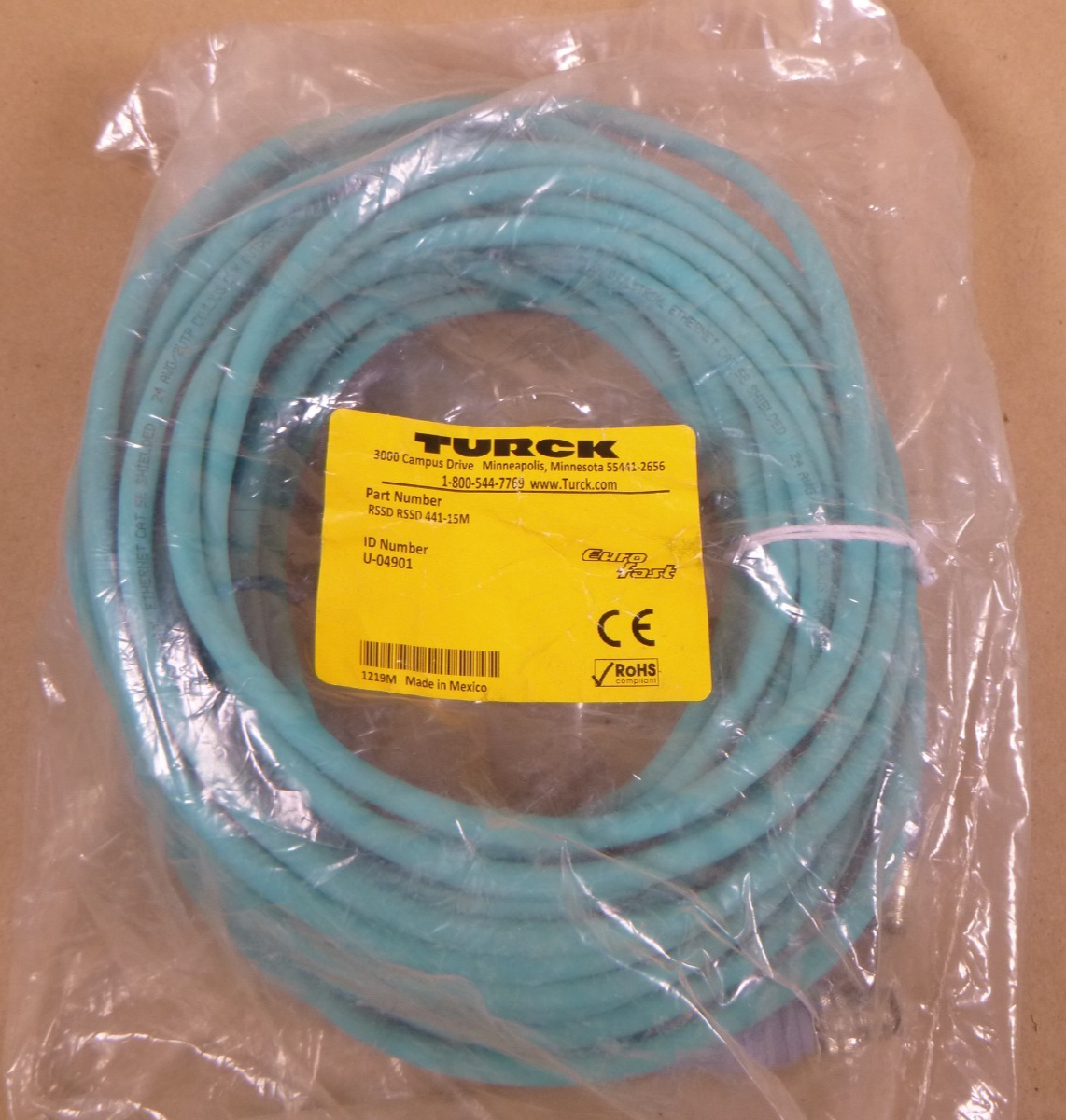 TURCK RSSD RSSD 441-15M CORDSET DOUBLE ENDED 4 PIN M12 MALE STRAIGHT , U-04901 | Electrical MRO Replacement Parts &amp; Components and Commercial Electrical Supplies Company