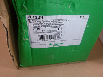 Schneider Electric VC1GUN Picture TeSys Vario Enclosed Emergency Switch 20 Amp | Electrical MRO Replacement Parts &amp; Components and Commercial Electrical Supplies Company