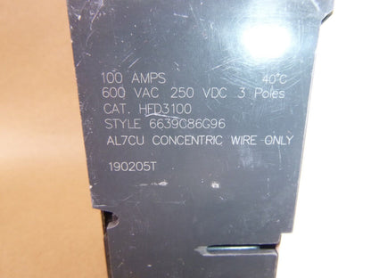 Eaton HFD3100 100 Amps 3-Pole 600 VAC 250 VDC Circuit Breaker W/ Padlock latch | Electrical MRO Replacement Parts &amp; Components and Commercial Electrical Supplies Company