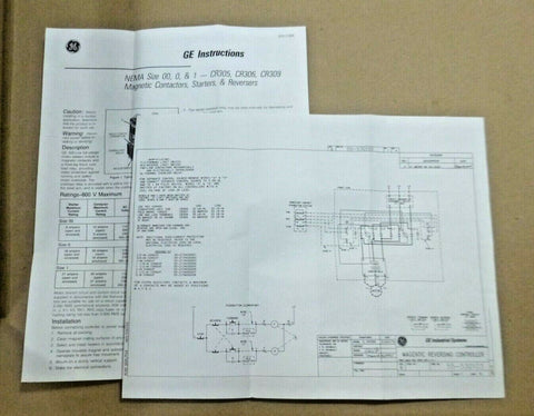 New GE CR309B402 Magnetic Starter Reverser Size 0, 3P 600V 120VAC Coil w/ Nema 4 | Electrical MRO Replacement Parts & Components and Commercial Electrical Supplies Company