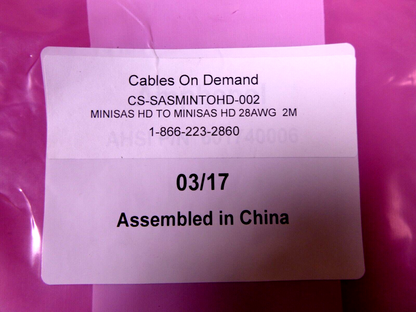Amphenol Computer Cables MINISAS HD TO MINISAS HD 28awg 2Meter CS-SASMINTOHD-002 | Electrical MRO Replacement Parts &amp; Components and Commercial Electrical Supplies Company