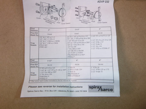 SPIRAX SARCO FTI-15 / FT-15 1/2", 3/4" & 1" Steam Trap Float Kit 2-1/2" Diameter | Industrial MRO Replacement Parts, Manufacturing Machine Parts & Components, Heavy Equipment Parts Supplier