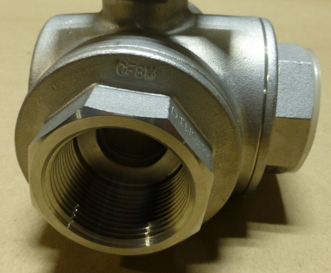 ECON 7760 STAINLESS STEEL 3-WAY BALL VALVE 1-1/4" THREADED | Industrial MRO Replacement Parts, Manufacturing Machine Parts & Components, Heavy Equipment Parts Supplier