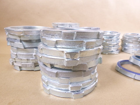 77 Pcs Assorted 3" Inch Steel Conduit Lock Nuts, All Metal, Galvanized & Sealing | Industrial Replacement Nuts & Bolts Distributor and Machinery Screws & Fasteners Supply