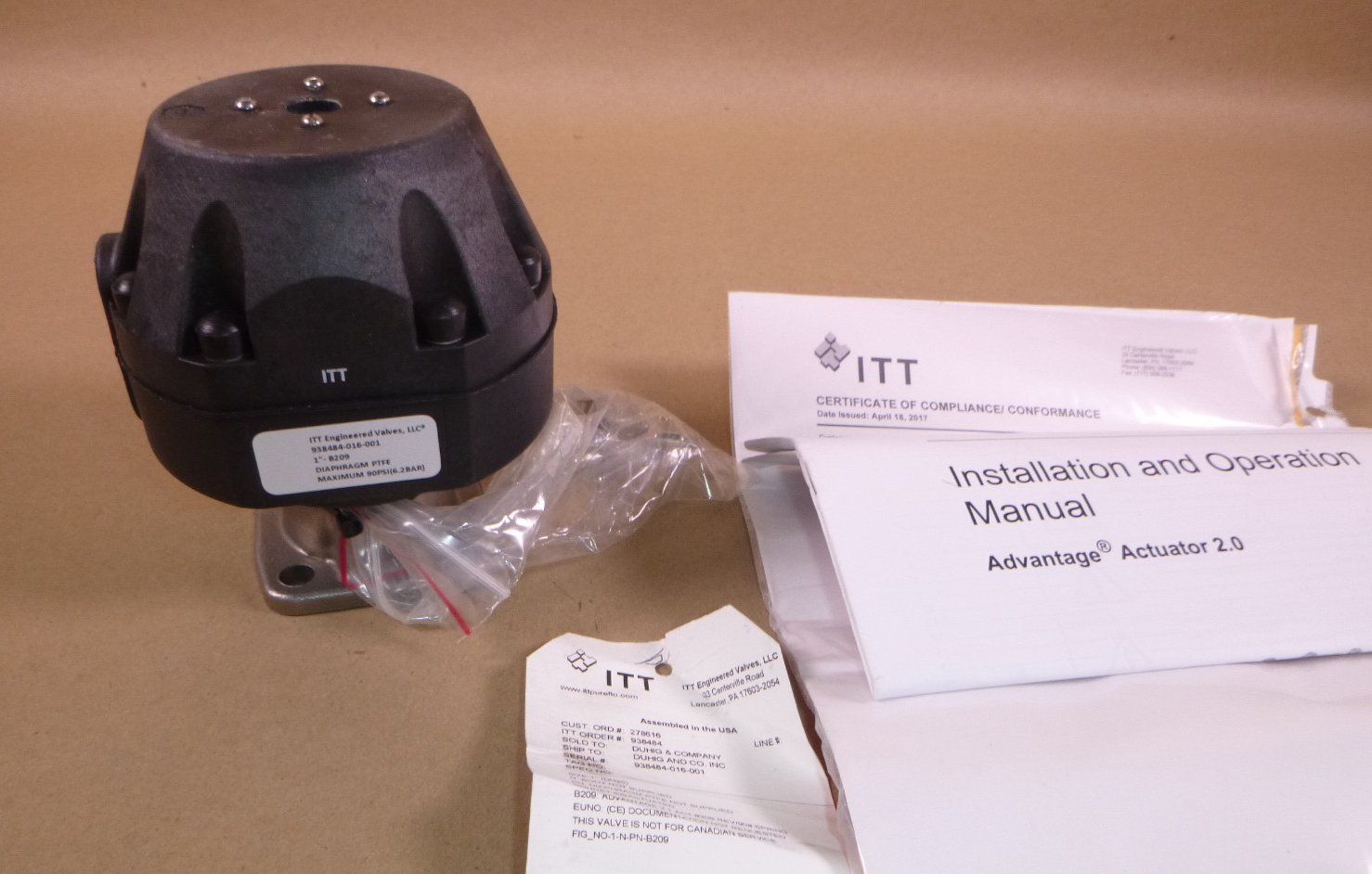 1" ITT Pneumatic Actuator 90psi B209 Part Number 1-N-PN-B209 | Electrical MRO Replacement Parts &amp; Components and Commercial Electrical Supplies Company