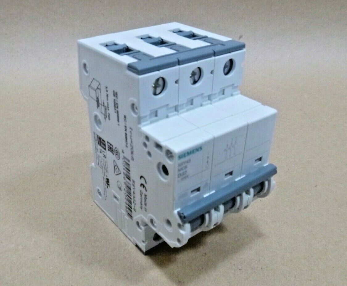 Siemens Circuit Breaker 5SY43-MCB-D32, 5SY4332-8, 32 Amp 3 Pole Din Rail Mount | Electrical MRO Replacement Parts &amp; Components and Commercial Electrical Supplies Company
