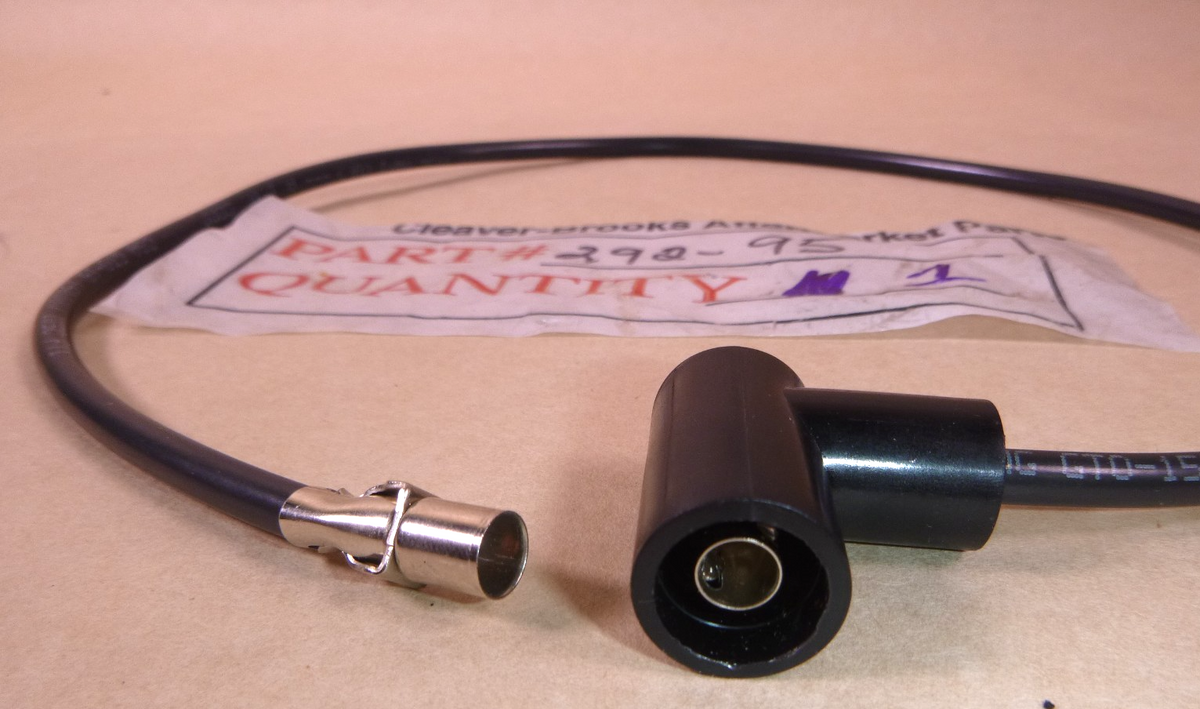 Cleaver Brooks 25" Long Ignition Cable 292-95, 292-00095, 292-00095-000 | Electrical MRO Replacement Parts &amp; Components and Commercial Electrical Supplies Company