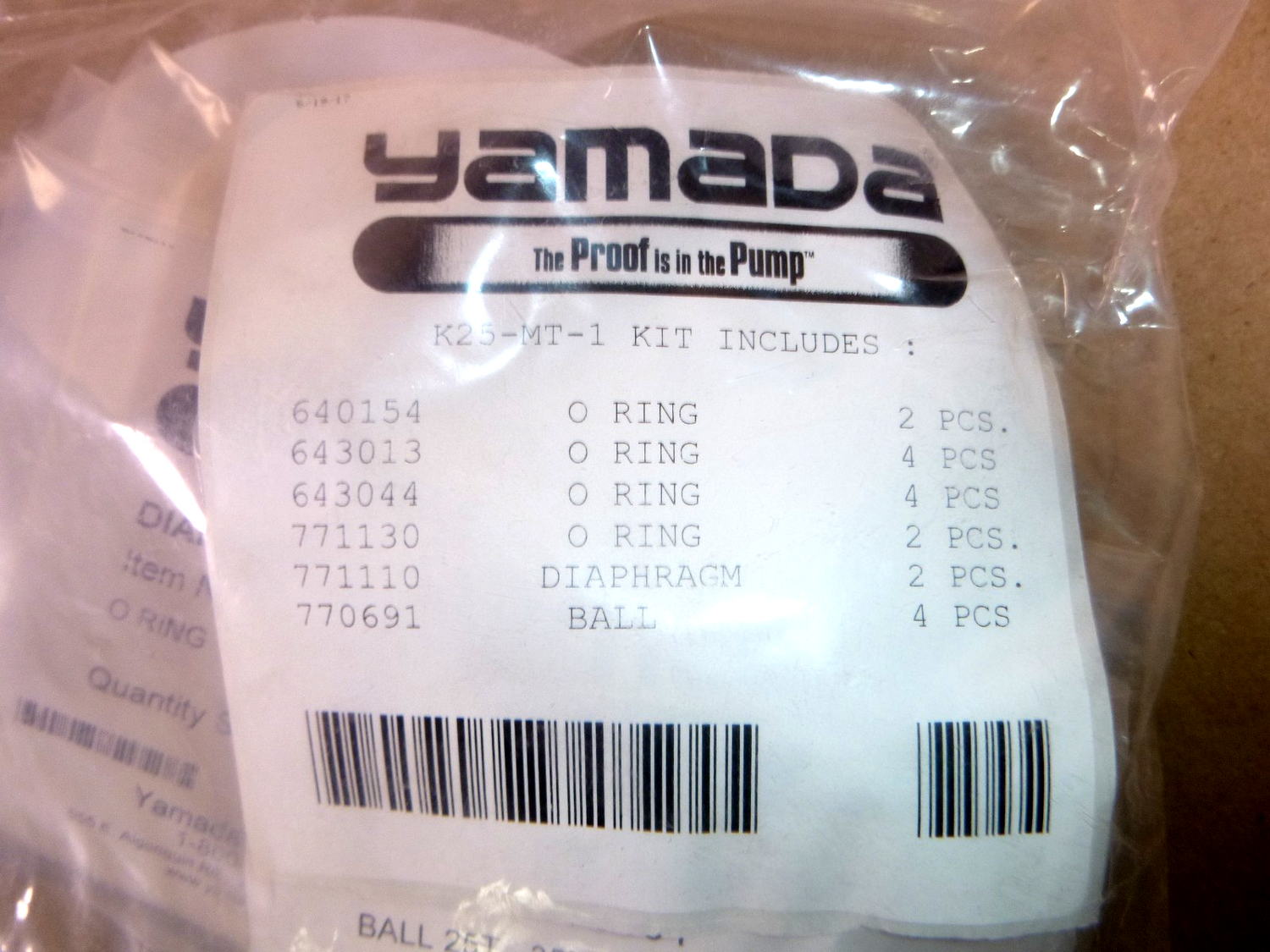 Genuine OEM Yamada K25-MT-1 Wet End Repair Kit (Fits 25BAT &amp; BFT &amp; BST) K25MT1 | Industrial MRO Replacement Parts, Manufacturing Machine Parts &amp; Components, Heavy Equipment Parts Supplier