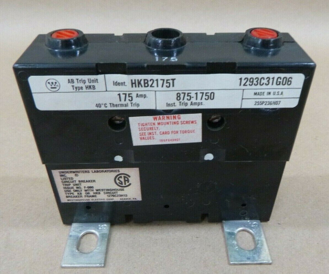 WESTINGHOUSE HKB2175T CIRCUIT BREAKER TRIP UNIT 175 AMP 2 POLE 600V | Electrical MRO Replacement Parts &amp; Components and Commercial Electrical Supplies Company