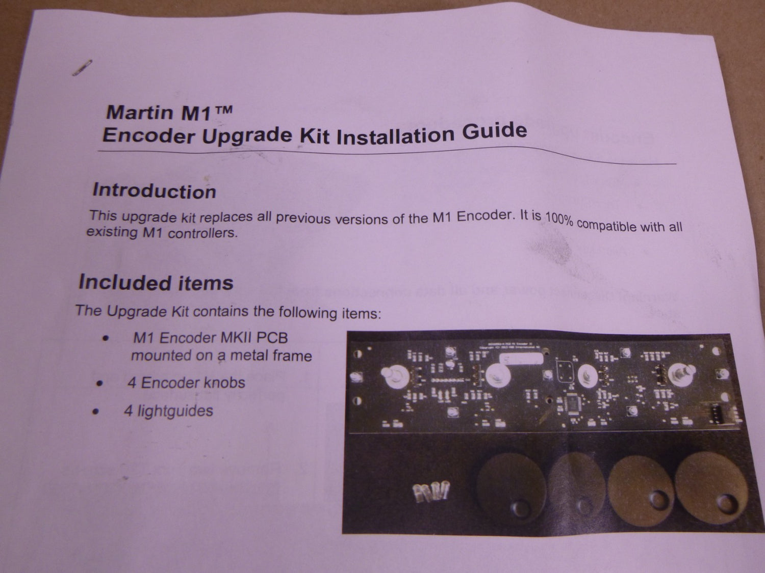 USED Martin M1 Console Controller Encoder Upgrade Kit Knobs | Electrical MRO Replacement Parts &amp; Components and Commercial Electrical Supplies Company