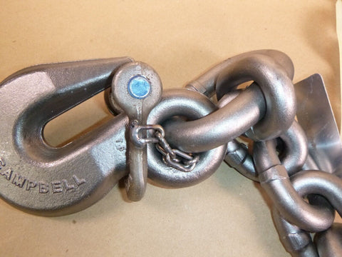 5/8" x 10 FT Single Leg Lifting Chain w/ Grade 100 Campbell Single Grab Hook USA - Royal Equipment CAMPBELL