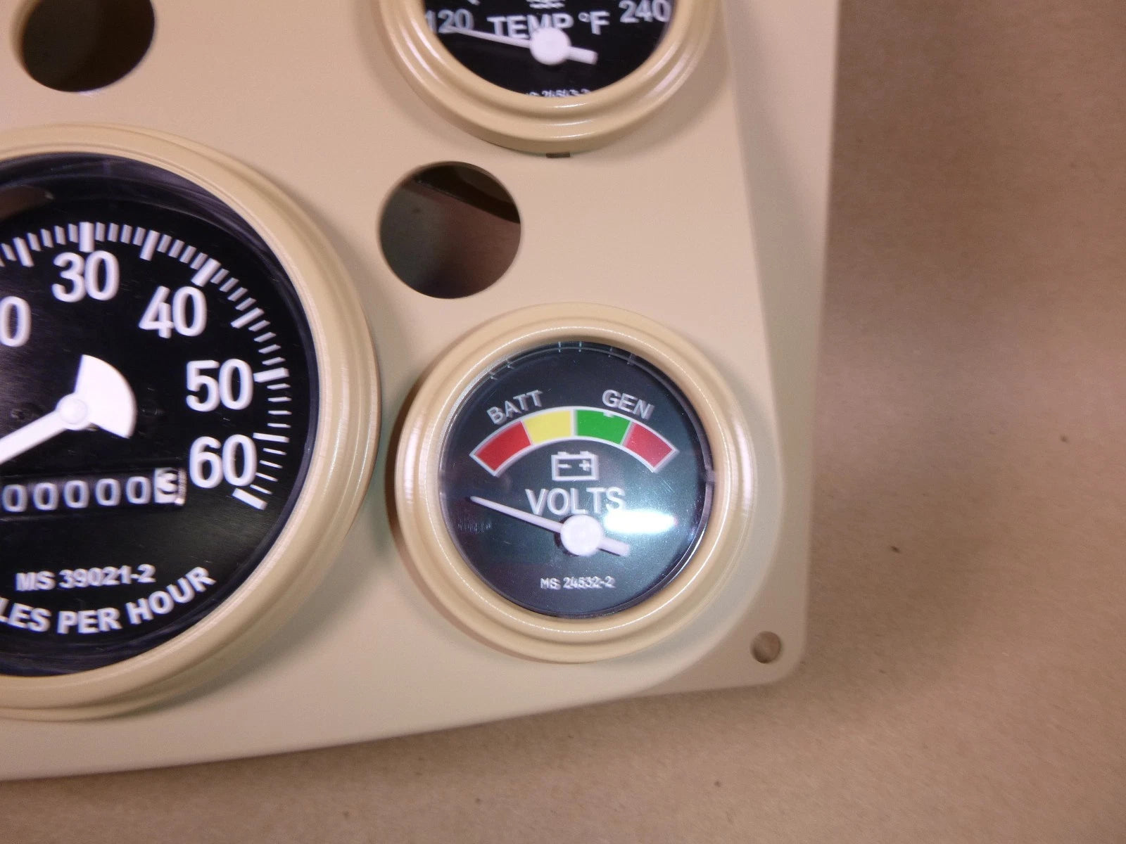 M998 Humvee Instrument Panel With 5 Gauge Set Tan 12338466, 2540-01-185-6117 *PAINT CRACKING* | Genuine HMMWV Replacement Parts and Military Surplus Humvee Parts &amp; Accessories