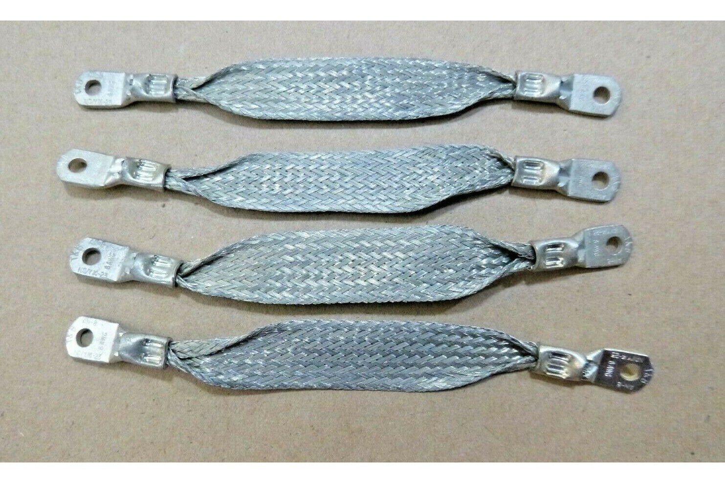 8 AWG x 5" Long Cable Ground Strap Braided Tin Coated Copper (4 Pk) | Electrical MRO Replacement Parts &amp; Components and Commercial Electrical Supplies Company