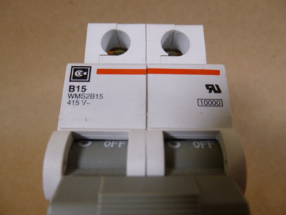 (8x) Cutler Hammer WMS2B15 Circuit Breaker 2 Pole 15 Amp Supplementary Protector | Electrical MRO Replacement Parts &amp; Components and Commercial Electrical Supplies Company