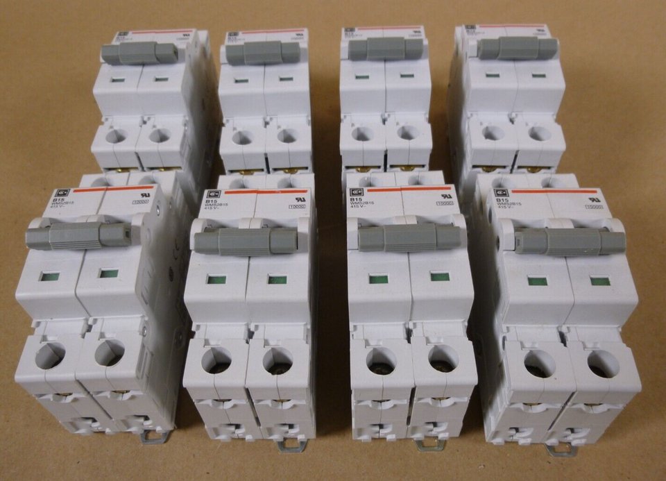 (8x) Cutler Hammer WMS2B15 Circuit Breaker 2 Pole 15 Amp Supplementary Protector | Electrical MRO Replacement Parts &amp; Components and Commercial Electrical Supplies Company