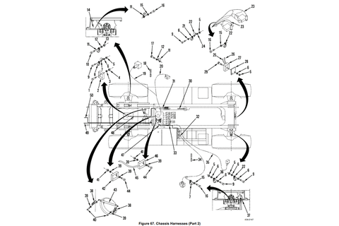 A365640500 RT 240 ROUGH TERRAIN HANDLER RTCH BRAKE COOL CABLE 6150 - 01 - 484 - 9725 - Royal Equipment Royal Equipment