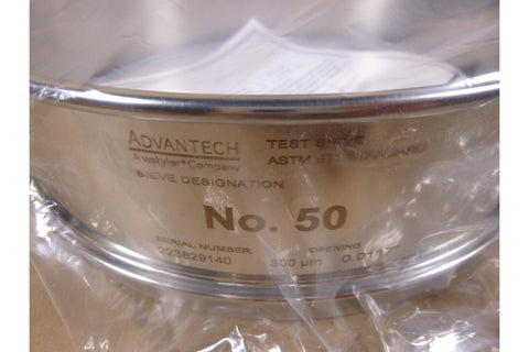 ADVANTECH Testing Sieve Wire Cloth Test , Stainless Steel, Size 50 , 8" , 0.0117 - Royal Equipment Royal Equipment