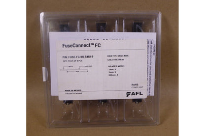 AFL FuseConnect 900um FC Fiber Optic Connector, 6-Pack, FUSE-FC-9U-SMU-6 | Electrical MRO Replacement Parts &amp; Components and Commercial Electrical Supplies Company