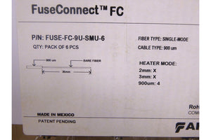 AFL FuseConnect 900um FC Fiber Optic Connector, 6 - Pack, FUSE - FC - 9U - SMU - 6 - Royal Equipment Royal Equipment