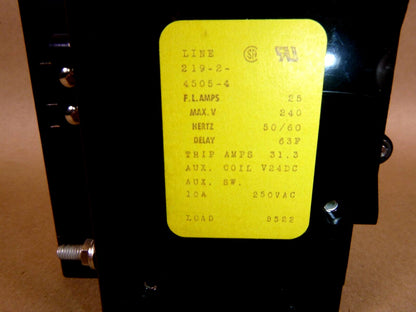 Airpax 219-2-4505-4 Hydraulic Magnetic Circuit Breaker 25 Amp 2 Pole 209 Series | Electrical MRO Replacement Parts &amp; Components and Commercial Electrical Supplies Company