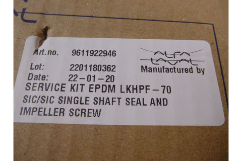 Alfa Laval 9611922946 EPDM Service Kit For LKHPF - 70 Pump , 9612602404 - Royal Equipment Royal Equipment