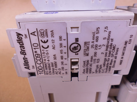 Allen Bradley 100 - C09*10 Ser A + 193 - ED1CB Ser B + 100 - F Relay - Royal Equipment ALLEN BRADLEY