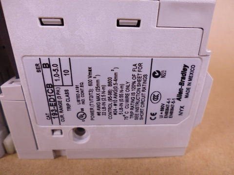 Allen Bradley 100 - C09*10 Ser A + 193 - ED1CB Ser B + 100 - F Relay - Royal Equipment ALLEN BRADLEY