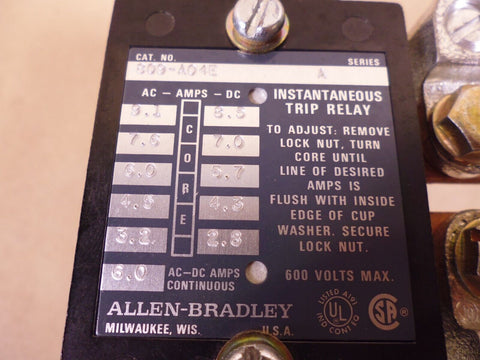 Allen Bradley 809 - A054E Series A, Instantaneous Trip Relay, 600V - Royal Equipment ALLEN BRADLEY