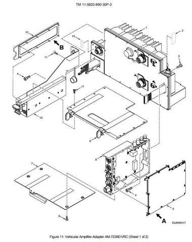 AM - 7239E/VRC Vehicle Amplifier Adapter Access Cover A3256688 - 1 5340 - 01 - 562 - 7591 - Royal Equipment USGI