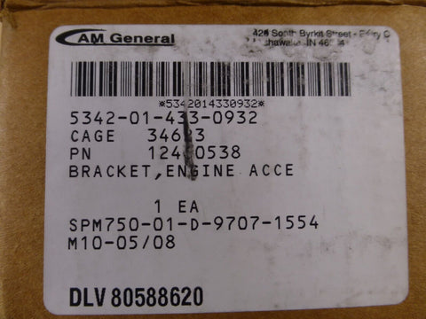 AM General 12460538 CDR Valve (Turbo) Bracket RCSK17339 Humvee 5342 - 01 - 433 - 0932 - Royal Equipment AM GENERAL