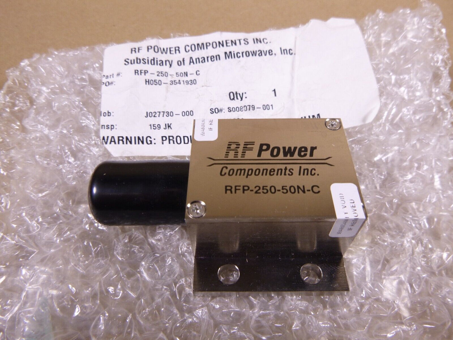 Anaren Microwave Coaxial Terminator RFP-500-50N-C, Frequency 0-3000 MHZ 100 Watt | Electrical MRO Replacement Parts &amp; Components and Commercial Electrical Supplies Company
