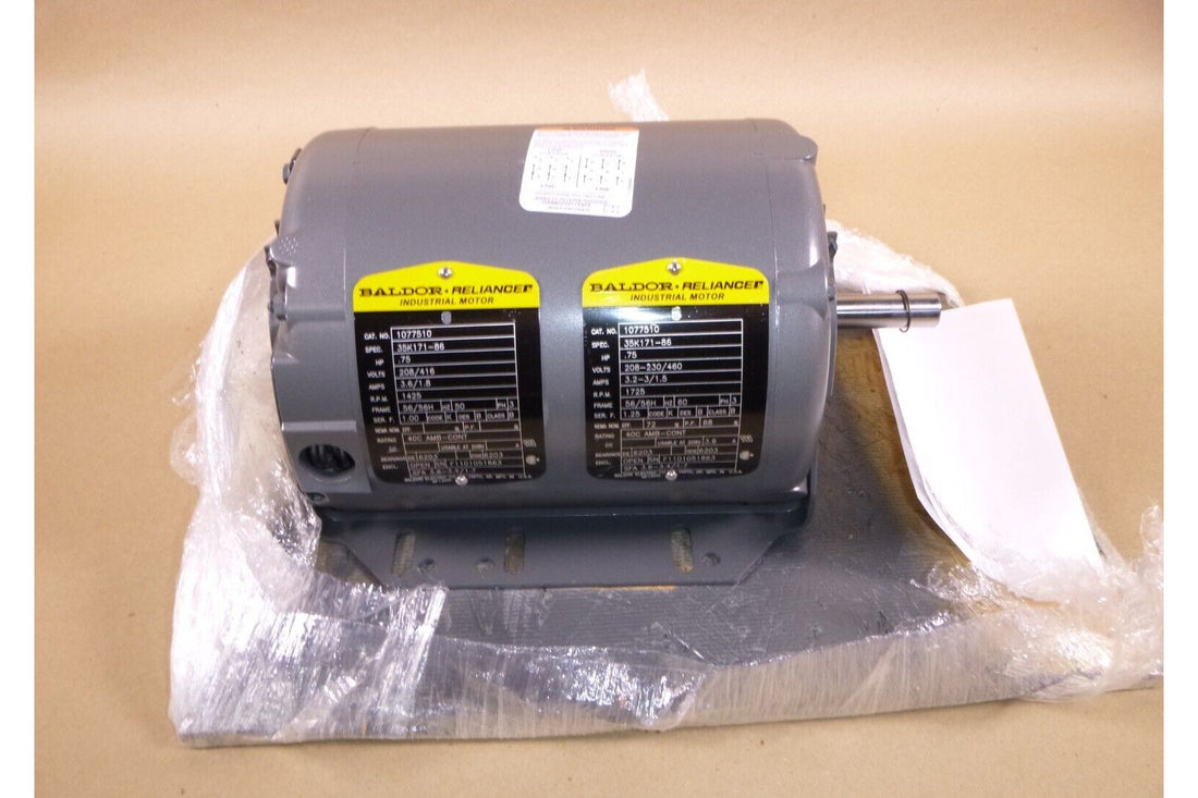 Baldor Electric 3/4 Hp, 1800 Rpm, 56H Frame, 3 Phase, Resilient Base Fan Motor | Industrial Electric Motors, Pumps &amp; Parts