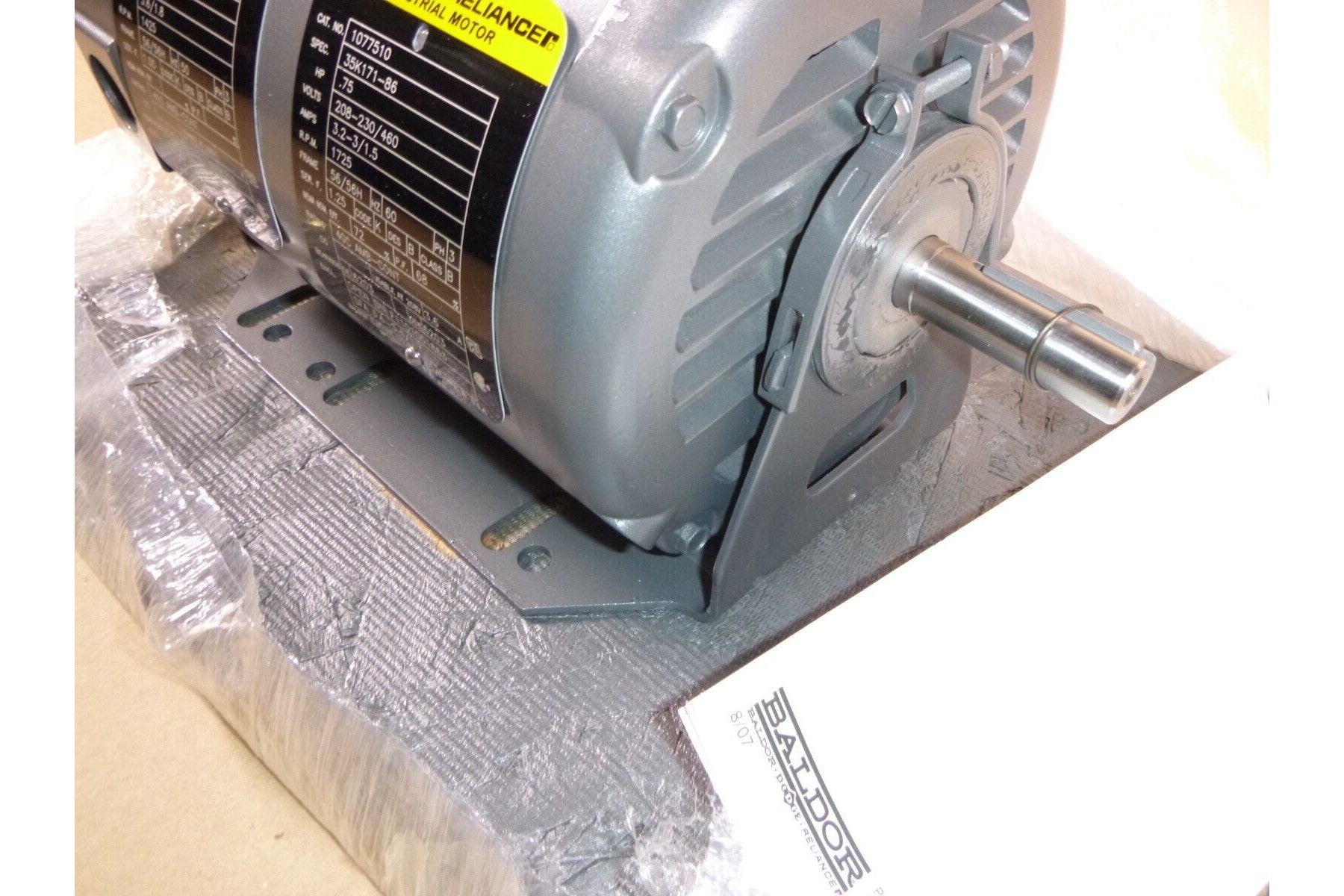 Baldor Electric 3/4 Hp, 1800 Rpm, 56H Frame, 3 Phase, Resilient Base Fan Motor | Industrial Electric Motors, Pumps &amp; Parts