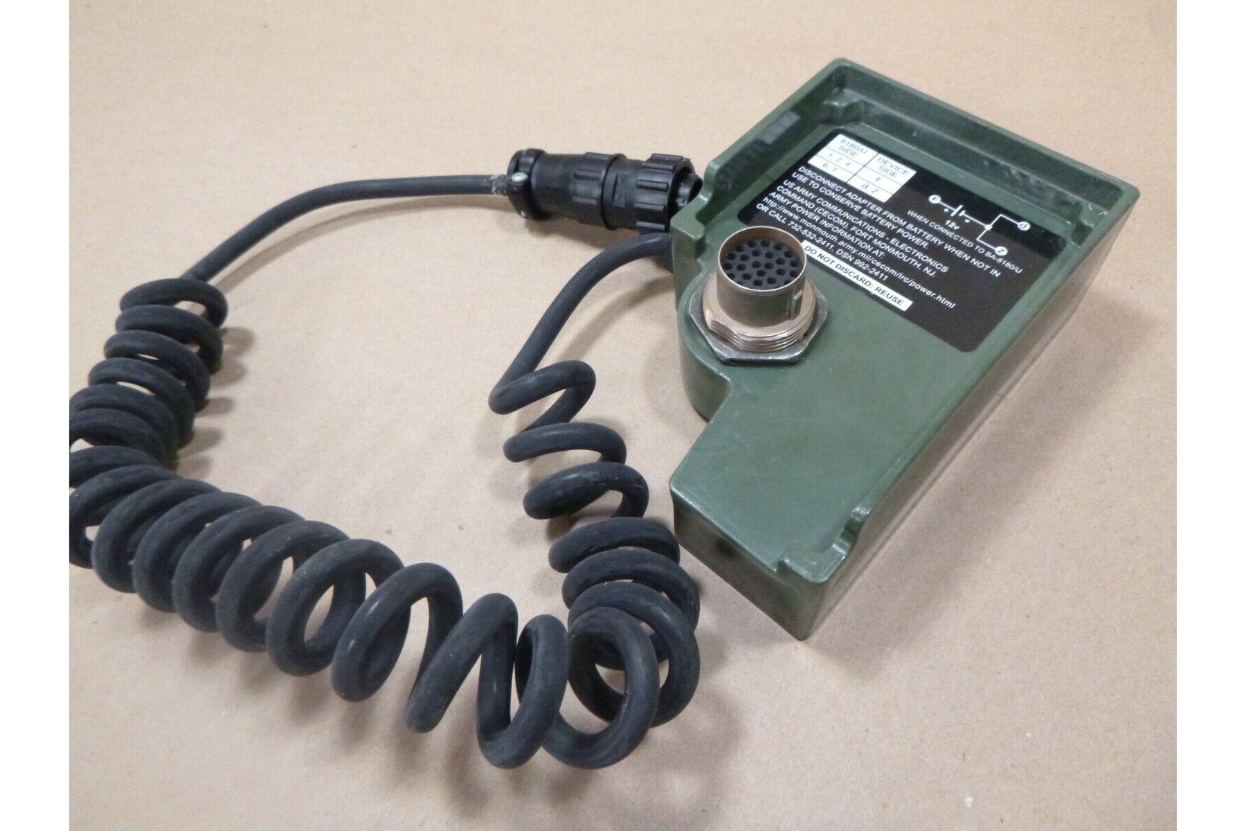 Battery Eliminator Interface for BA-8180/U for AN/PRC 119F Adaptor J-6633/U | Electrical MRO Replacement Parts &amp; Components and Commercial Electrical Supplies Company