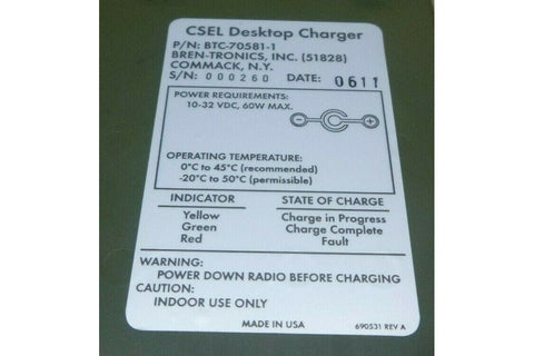 BREN - TRONICS BTC - 70581 - 1 CSEL DESKTOP CHARGER FOR BT - 70581 BT - 70581A BATTERY - Royal Equipment Royal Equipment