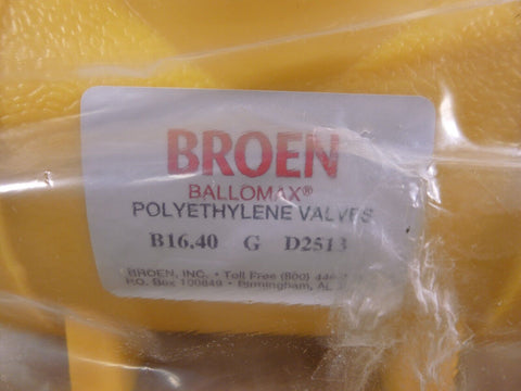 Broen B16.40 SDR11 Ballomax 2" IPS Polyethylene PE Ball Valve USA , 25" Long - Royal Equipment BROEN