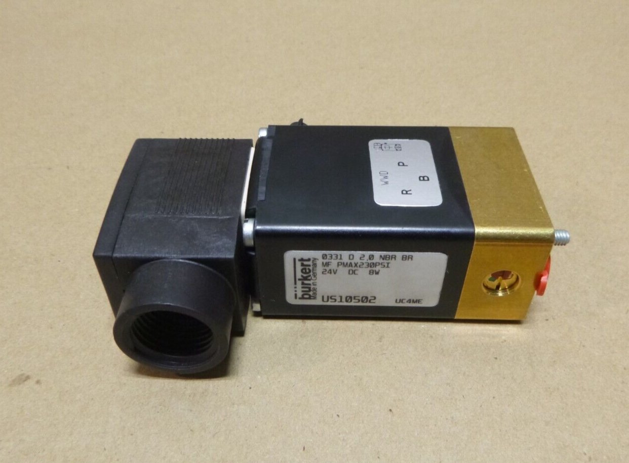 BURKERT 0331 D 2.0 NBR BR 24V, 230 PSI, 3 WAY SOLENOID VALVE - MADE IN GERMANY | Industrial MRO Replacement Parts, Manufacturing Machine Parts &amp; Components, Heavy Equipment Parts Supplier