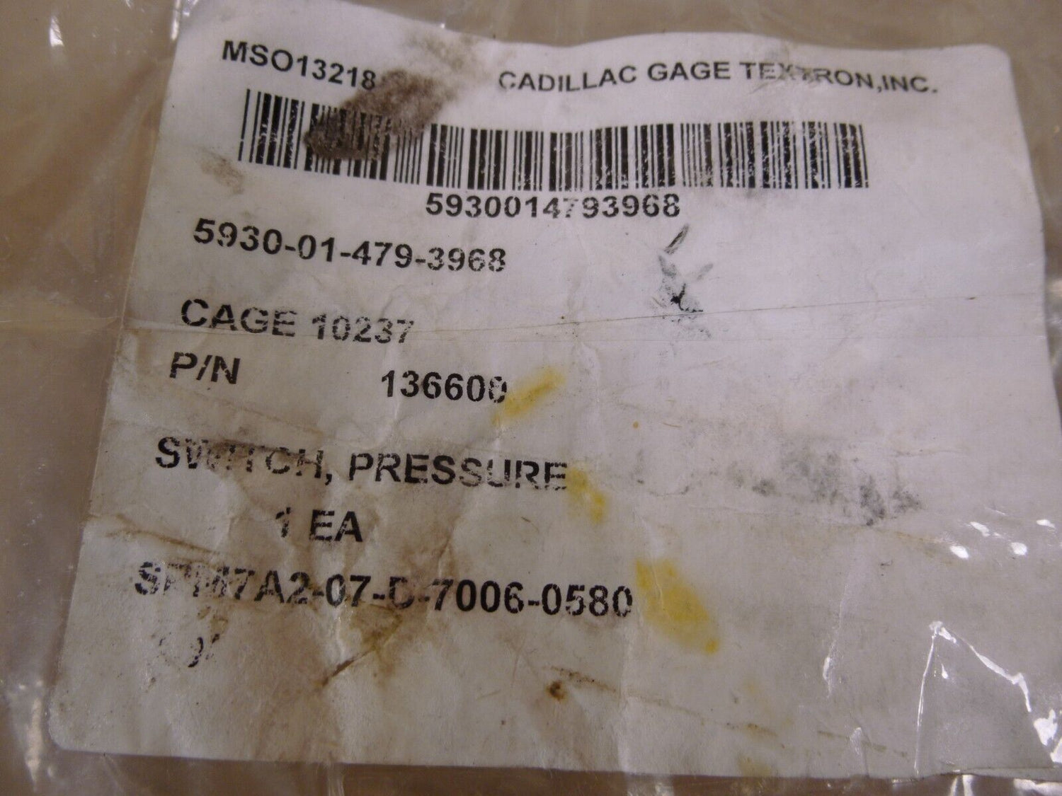 Cadillac Gage 136600 Pressure Switch XM1117 217517 , 5930-01-479-3968 | Replacement Truck Parts, Trailer Accessories, Automobile Supplies, Car Parts &amp; Accessories