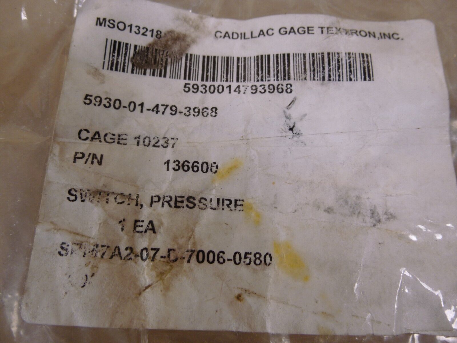 Cadillac Gage 136600 Pressure Switch XM1117 217517 , 5930-01-479-3968 | Replacement Truck Parts, Trailer Accessories, Automobile Supplies, Car Parts &amp; Accessories
