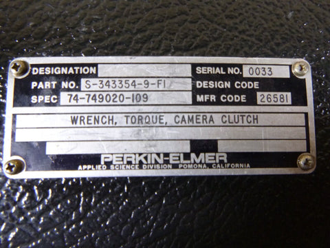 Calibrated Perkin - Elmer 32 Inch Ounce Camera Clutch Torque Wrench S - 343354 - 9 - FI - Royal Equipment Perkin - Elmer