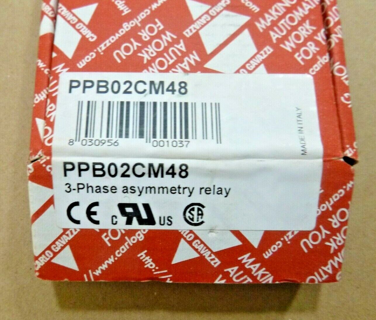 Carlo Gavazzi PPB02CM48 Monitoring Relay 3-Phase Asymmentry, 5A, SPDT,380-480VAC | Electrical MRO Replacement Parts &amp; Components and Commercial Electrical Supplies Company