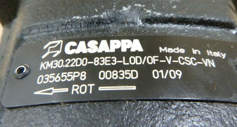 CASAPPA KM30 22 HYDRAULIC GEAR MOTOR CSC 3000RPM KM30.22D0 - 83E3 - LOD/OF - V - CSC - VN - Royal Equipment CASAPPA