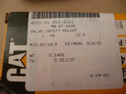 CATERPILLAR CAT SAFETY RELIEF VALVE 4T-1040 PART OF 6E-2588 HYDRAULIC VALVE | Industrial Tractor Parts Supplier and Surplus Tractor Parts &amp; Accessories
