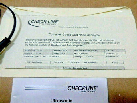 CHECKLINE TI - 25DL GENERAL PURPOSE DATALOGGING ULTRASONIC WALL THICKNESS GAUGE - Royal Equipment CHECKLINE