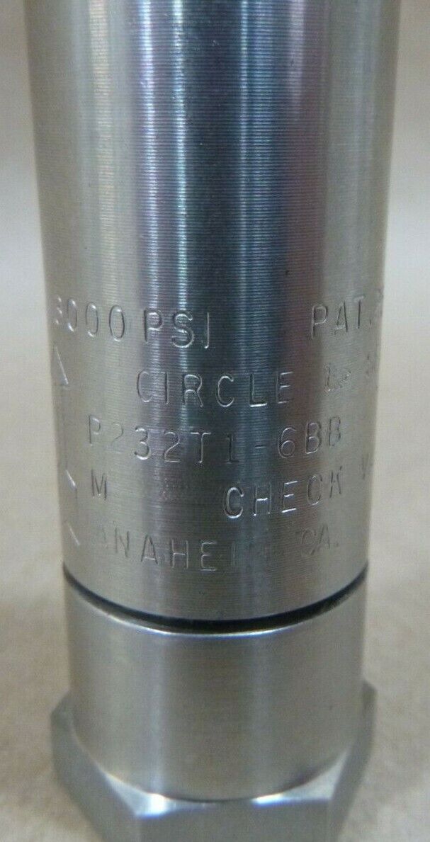 CIRCLE SEAL 232T1-6BB 200 SERIES CHECK VALVE 3000 PSI 1/4" NPT 4820-01-544-0867 | Industrial MRO Replacement Parts, Manufacturing Machine Parts &amp; Components, Heavy Equipment Parts Supplier