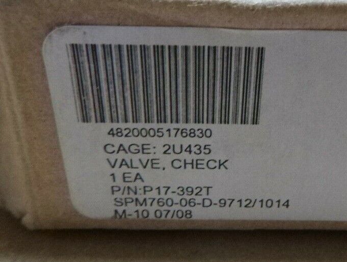 CIRCLE SEAL P17-392T AFTERBURNER FUEL PUMP CHECK VENT VALVE 4820-00-517-6830 | Industrial MRO Replacement Parts, Manufacturing Machine Parts &amp; Components, Heavy Equipment Parts Supplier
