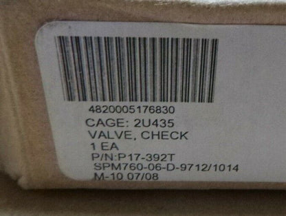 CIRCLE SEAL P17-392T AFTERBURNER FUEL PUMP CHECK VENT VALVE 4820-00-517-6830 | Industrial MRO Replacement Parts, Manufacturing Machine Parts &amp; Components, Heavy Equipment Parts Supplier