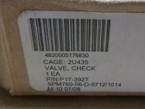 CIRCLE SEAL P17 - 392T AFTERBURNER FUEL PUMP CHECK VENT VALVE 4820 - 00 - 517 - 6830 - Royal Equipment CIRCLE SEAL