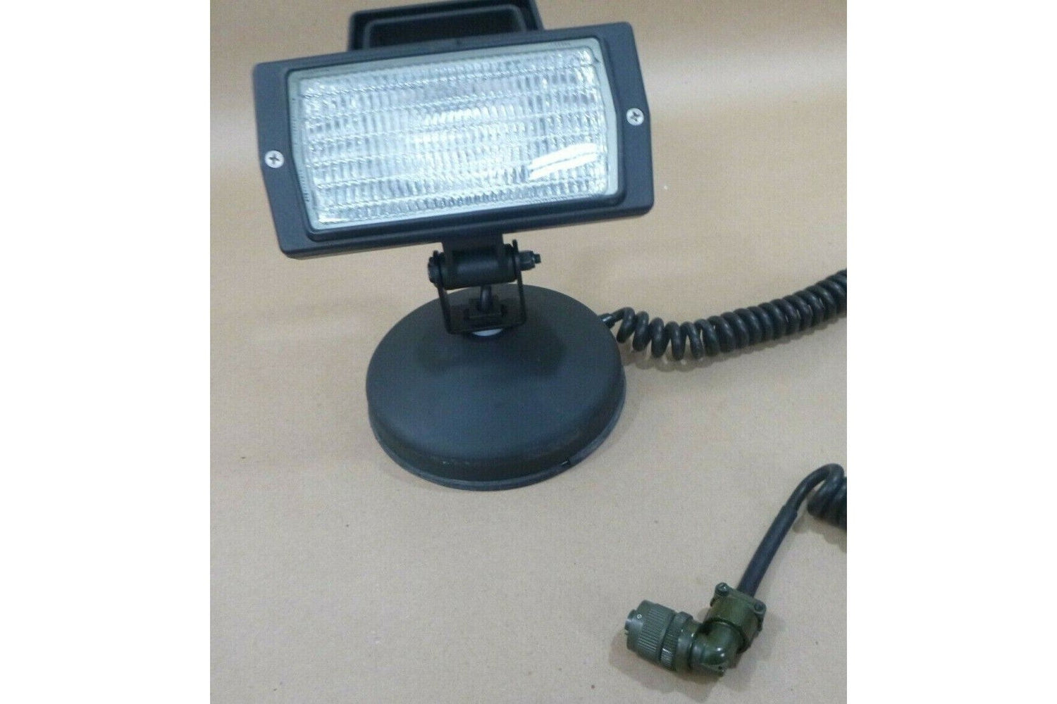 COBO MAGNETIC BASE UTILITY WORK LIGHT MRAP TRUCK FORKLIFT AIRCRAFT 24V 3-PIN | Genuine FMTV Replacement Parts, LMTV Parts For Sale and Military Surplus Medium Tactical Vehicle Parts &amp; Components